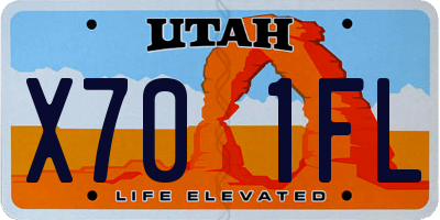 UT license plate X701FL