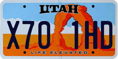 UT license plate X701HD