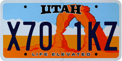 UT license plate X701KZ