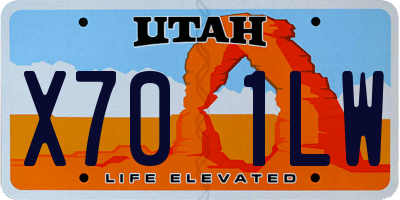 UT license plate X701LW