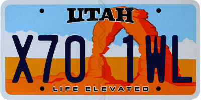 UT license plate X701WL