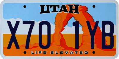 UT license plate X701YB