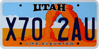UT license plate X702AU