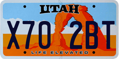 UT license plate X702BT