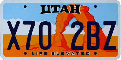 UT license plate X702BZ