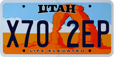 UT license plate X702EP