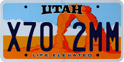 UT license plate X702MM