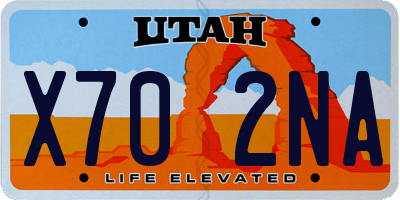 UT license plate X702NA