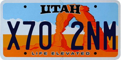 UT license plate X702NM