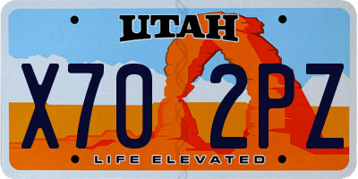 UT license plate X702PZ