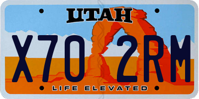 UT license plate X702RM