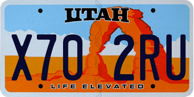 UT license plate X702RU
