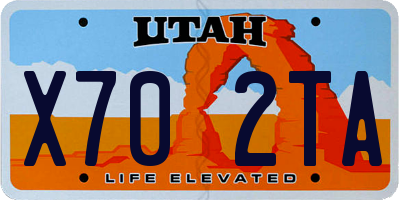 UT license plate X702TA