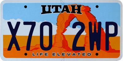 UT license plate X702WP