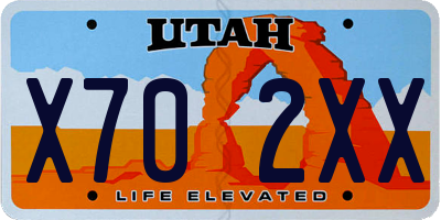 UT license plate X702XX