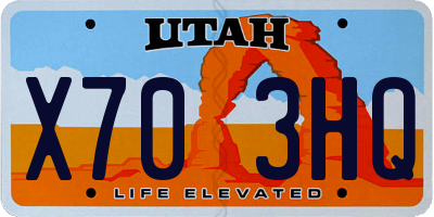 UT license plate X703HQ