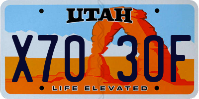 UT license plate X703OF