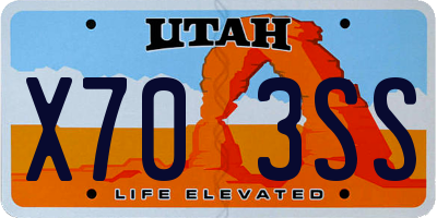 UT license plate X703SS