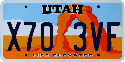 UT license plate X703VF