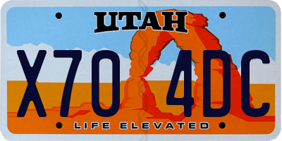 UT license plate X704DC
