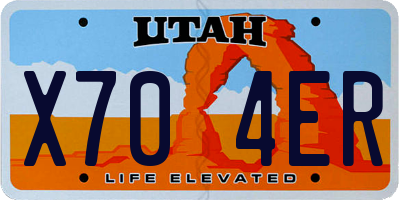 UT license plate X704ER