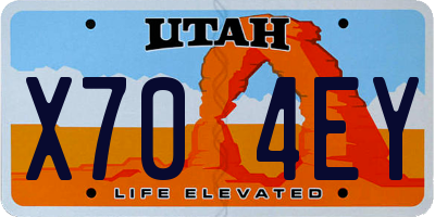 UT license plate X704EY