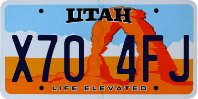 UT license plate X704FJ