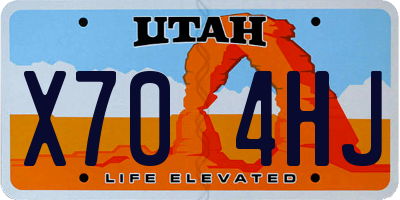 UT license plate X704HJ