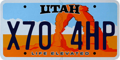 UT license plate X704HP