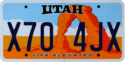 UT license plate X704JX