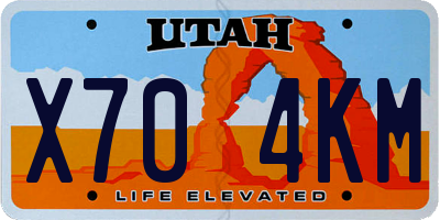 UT license plate X704KM