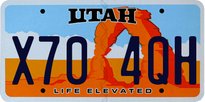 UT license plate X704QH