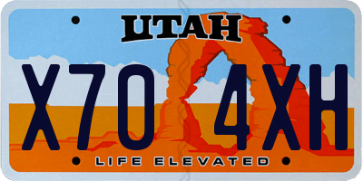 UT license plate X704XH