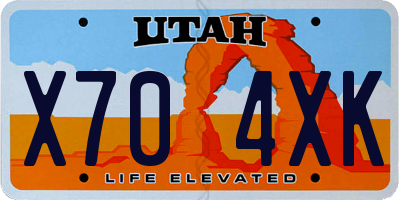 UT license plate X704XK