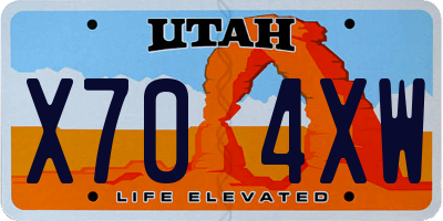 UT license plate X704XW