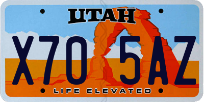 UT license plate X705AZ