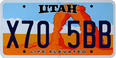 UT license plate X705BB