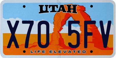 UT license plate X705FV