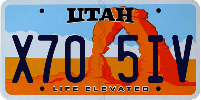 UT license plate X705IV