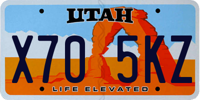 UT license plate X705KZ