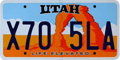 UT license plate X705LA