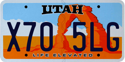 UT license plate X705LG