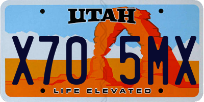 UT license plate X705MX