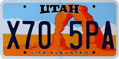 UT license plate X705PA
