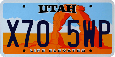 UT license plate X705WP
