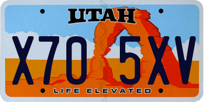 UT license plate X705XV