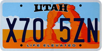 UT license plate X705ZN
