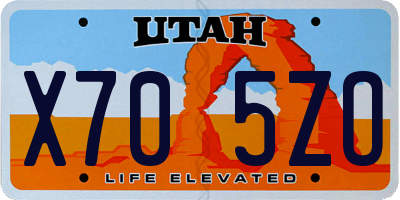 UT license plate X705ZO