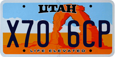 UT license plate X706CP