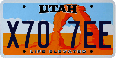 UT license plate X707EE